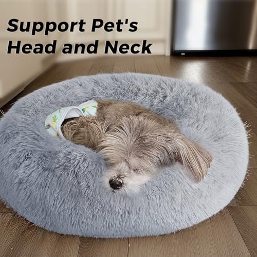 Orthopedic Calming Pet Bed: Fluffy Donut Cushion for Small Dogs & Cats - Image 2