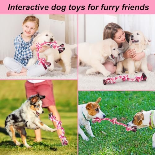 Durable Cotton Dog Rope Toy for Small/Medium Dogs - Teeth Cleaning Chew Tug Toy - Image 5