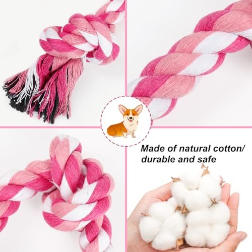 Durable Cotton Dog Rope Toy for Small/Medium Dogs - Teeth Cleaning Chew Tug Toy - Image 2