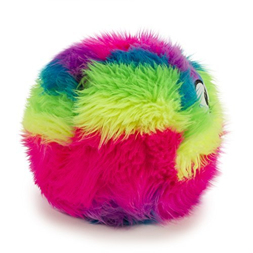 Durable Squeaky Dog Plush Ball Toy - Chew Resistant Rainbow Large Fetch Toy - Image 2