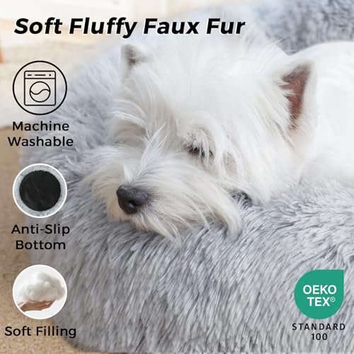 Orthopedic Calming Pet Bed: Fluffy Donut Cushion for Small Dogs & Cats - Image 3